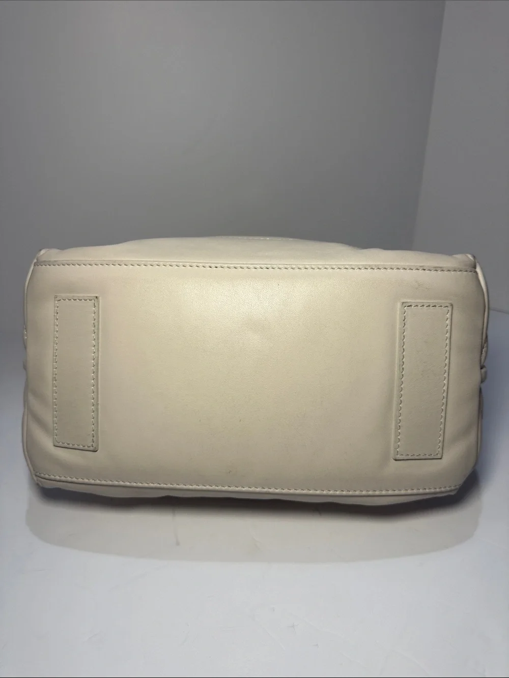 Moncler Amandine Borsa White Leather Puffer Satchel
